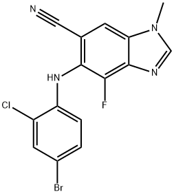 6-(4-broMo-2-chlorophenylaMino)-7-fluoro-3-Methyl-3H-benzo[d]iMidazole-5-carbonitrile 구조식 이미지