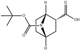 2R-7-Aza-비시클로[2.2.1]헵탄-2,7-디카르복실산7-tert-부틸에스테르 구조식 이미지