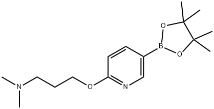 Dimethyl-{3-[5-(4,4,5,5-tetramethyl-[1,3,2]dioxaborolan-2-yl)-pyridin-2-yloxy]-propyl}-amine Structure