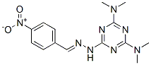 N2,N2,N6,N6-tetramethyl-N4-[(4-nitrophenyl)methylideneamino]-1,3,5-tri azine-2,4,6-triamine 구조식 이미지