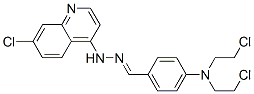 N-[[4-[비스(2-클로로에틸)아미노]페닐]메틸리덴아미노]-7-클로로-퀴놀린-4-아민 구조식 이미지