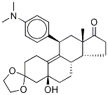 (5α,11β)-11-[4-(Dimethylamino)phenyl]-5-hydroxy-estr-9-ene-3,17-dione Cyclic 3-(1,2-Ethanediyl Acetal) 구조식 이미지