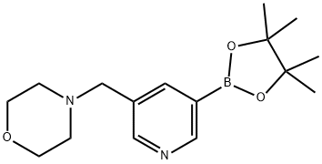 4-((5-(4,4,5,5-tetramethyl-1,3,2-dioxaborolan-2-yl)pyridin-3-yl)methyl)morpholine Structure