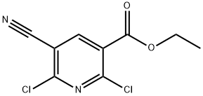 3-Pyridinecarboxylic acid, 2,6-dichloro-5-cyano-, ethyl ester Structure