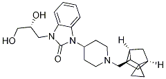 2H-BenziMidazol-2-one, 1-[(2R)-2,3-dihydroxypropyl]-1,3-dihydro-3-[1-[(1R,3S,4S)-spiro[bicyclo[2.2.1]heptane-2,1'-cyclopropan]-3-ylMethyl]-4-piperidinyl]- 구조식 이미지
