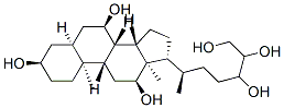 (3R,5S,7R,8S,9S,10S,12S,13R,14S,17R)-10,13-dimethyl-17-[(2R)-5,6,7-trihydroxyheptan-2-yl]-2,3,4,5,6,7,8,9,11,12,14,15,16,17-tetradecahydro-1H-cyclopenta[a]phenanthrene-3,7,12-triol 구조식 이미지