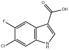 1H-Indole-3-carboxylic  acid,  6-chloro-5-fluoro- Structure