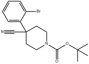1-BOC-4-CYANO-4-(2-BROMOPHENYL)-PIPERIDINE 구조식 이미지