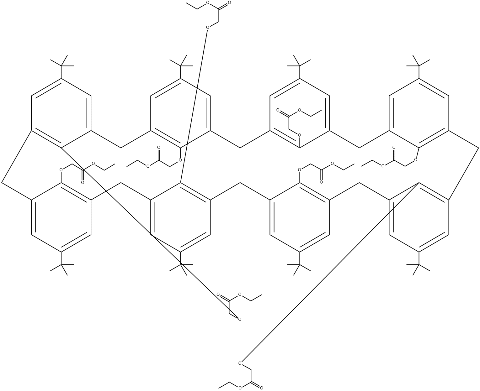 4-TERT-부틸칼릭스(8)아렌-옥타아세트산옥타에틸에스테르 구조식 이미지