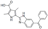 1H-Pyrrole-3-carboxylic  acid,  5-(6-benzoyl-1H-benzimidazol-2-yl)-2,4-dimethyl- Structure