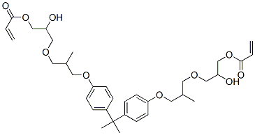 (1-methylethylidene)bis[4,1-phenyleneoxy(2-methyl-3,1-propanediyl)oxy(2-hydroxy-3,1-propanediyl)] diacrylate 구조식 이미지