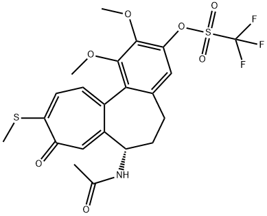 Methanesulfonic acid, 1,1,1-trifluoro-, (7S)-7-(acetylamino)-5,6,7,9-tetrahydro-1,2-dimethoxy-10-(methylthio)-9-oxobenzo[a]heptalen-3-yl ester Structure