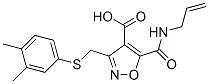 4-Isoxazolecarboxylic  acid,  3-[[(3,4-dimethylphenyl)thio]methyl]-5-[(2-propen-1-ylamino)carbonyl]- Structure