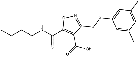 4-Isoxazolecarboxylic  acid,  5-[(butylamino)carbonyl]-3-[[(3,5-dimethylphenyl)thio]methyl]- Structure