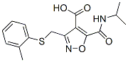 4-Isoxazolecarboxylic  acid,  5-[[(1-methylethyl)amino]carbonyl]-3-[[(2-methylphenyl)thio]methyl]- Structure