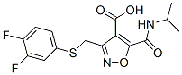 4-Isoxazolecarboxylic  acid,  3-[[(3,4-difluorophenyl)thio]methyl]-5-[[(1-methylethyl)amino]carbonyl]- 구조식 이미지