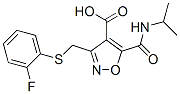 4-Isoxazolecarboxylic  acid,  3-[[(2-fluorophenyl)thio]methyl]-5-[[(1-methylethyl)amino]carbonyl]- Structure