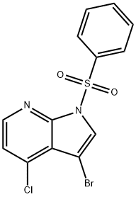1H-Pyrrolo[2,3-b]pyridine, 3-bromo-4-chloro-1-(phenylsulfonyl)- 구조식 이미지