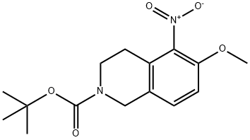 tert-Butyl6-methoxy-5-nitro-1,2,3,4-tetrahydroisoquinoline-2-carboxylate 구조식 이미지