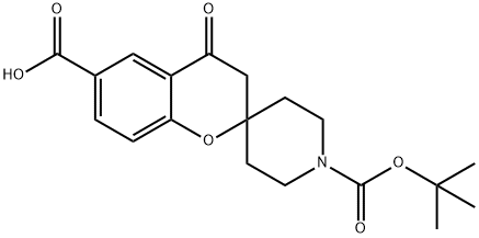 3,4-DIHYDRO-4-OXO-SPIRO[2H-1-BENZOPYRAN-2,4'-PIPERIDINE]-1',6-DICARBOXYLIC ACID 1'-(1,1-DIMETHYLETHYL) ESTER 구조식 이미지