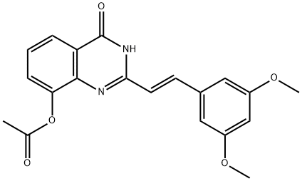 4(3H)-Quinazolinone,  8-(acetyloxy)-2-[(1E)-2-(3,5-dimethoxyphenyl)ethenyl]- 구조식 이미지