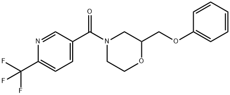 메탄온,[2-(페녹시메틸)-4-모르폴리닐][6-(트리플루오로메틸)-3-피리디닐]- 구조식 이미지
