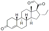 16 alpha-ethyl-19-nor-4-pregnene-3,20-dione-21-al 구조식 이미지