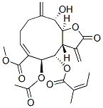 (3aS,4S,5S,6E,11S,11aS)-5-(Acetyloxy)-2,3,3a,4,5,8,9,10,11,11a-decahydro-11-hydroxy-3,10-bis(methylene)-4-[[(Z)-2-methyl-1-oxo-2-butenyl]oxy]-2-oxocyclodeca[b]furan-6-carboxylic acid methyl ester Structure