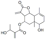 3-Hydroxy-2-methylenebutanoic acid 2,3,3a,4,5,5a,6,7,9a,9b-decahydro-6-hydroxy-5a,9-dimethyl-3-methylene-2-oxonaphtho[1,2-b]furan-4-yl ester Structure