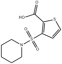 3-(피페리딘-1-일설포닐)티오펜-2-카복실산 구조식 이미지