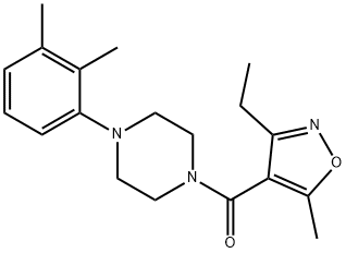 Methanone, [4-(2,3-dimethylphenyl)-1-piperazinyl](3-ethyl-5-methyl-4-isoxazolyl)- 구조식 이미지
