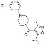 Methanone, [4-(3-chlorophenyl)-1-piperazinyl][3-methyl-5-(1-methylethyl)-4-isoxazolyl]- Structure