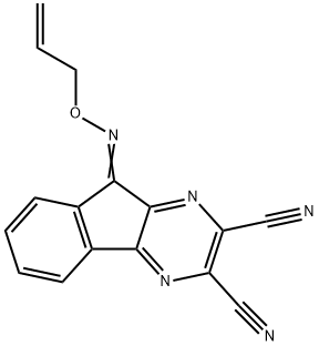 9H-INDENO[1,2-B]PYRAZINE-2,3-DICARBONITRILE, 9-[(2-PROPEN-1-YLOXY)IMINO]- 구조식 이미지