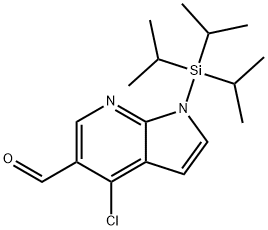 1H-Pyrrolo[2,3-b]pyridine-5-carboxaldehyde, 4-chloro-1-[tris(1-methylethyl)silyl]- 구조식 이미지