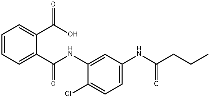 2-{[5-(BUTYRYLAMINO)-2-CHLOROANILINO]-CARBONYL}BENZOIC ACID 구조식 이미지