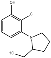 2-Pyrrolidinemethanol, 1-(2-chloro-3-hydroxyphenyl)- Structure