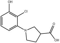 3-Pyrrolidinecarboxylic acid, 1-(2-chloro-3-hydroxyphenyl)- Structure