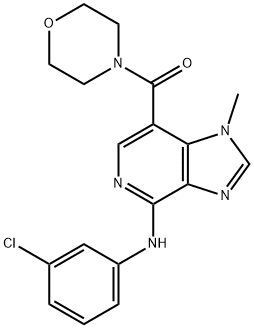 (4-(3-Chlorophenylamino)-1-methyl-1H-imidazo[4,5-c]pyridin-7-yl)(morpholino)methanone Structure