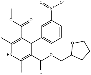 oxolan-2-ylmethyl methyl 2,6-dimethyl-4-(3-nitrophenyl)-1,4-dihydropyr idine-3,5-dicarboxylate Structure