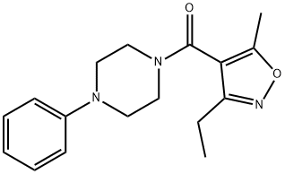 Methanone, (3-ethyl-5-methyl-4-isoxazolyl)(4-phenyl-1-piperazinyl)- 구조식 이미지