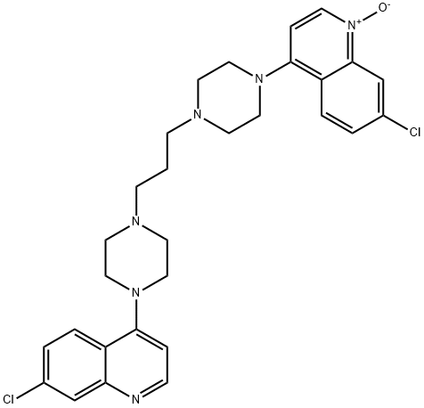 7-chloro-4-[4-[3-[4-(7-chloro-1-oxido-4-quinolinyl)-1-piperazinyl]propyl]-1-piperazinyl]quinoline Structure