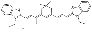 3-ETHYL-2-[(E)-3-(3-((E)-3-[3-ETHYL-1,3-BENZOTHIAZOL-2(3H)-YLIDENE]-1-METHYL-1-PROPENYL)-5,5-DIMETHYL-2-CYCLOHEXEN-1-YLIDENE)-1-BUTENYL]-1,3-BENZOTHIAZOL-3-IUM IODIDE Structure