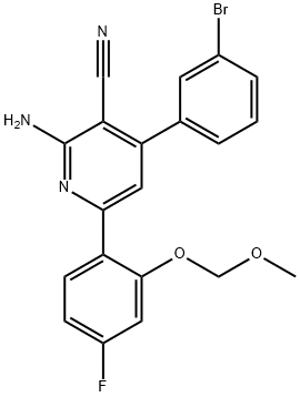 2-AMino-4-(3-broMo-phenyl)-6-(4-fluoro-2-MethoxyMethoxy-phenyl)-nicotinonitrile 구조식 이미지