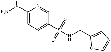 3-Pyridinesulfonamide, N-(2-furanylmethyl)-6-hydrazinyl- Structure