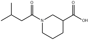 1-(3-Methylbutanoyl)-3-piperidinecarboxylic acid Structure