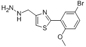 1-((2-(5-bromo-2-methoxyphenyl)thiazol-4-yl)methyl)hydrazine 구조식 이미지