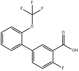 2-플루오로-5-[2-(트리플루오로메톡시)페닐]벤조산 구조식 이미지