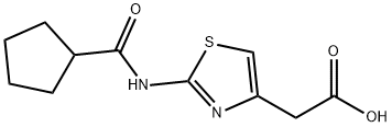 {2-[(cyclopentylcarbonyl)amino]-1,3-thiazol-4-yl}acetic acid 구조식 이미지