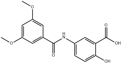 벤조산,5-[(3,5-디메톡시벤조일)아미노]-2-하이드록시- 구조식 이미지