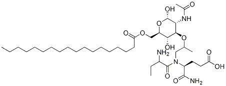 6-O-stearoyl-N-acetylmuramyl-alpha-aminobutyryl-isoglutamine Structure